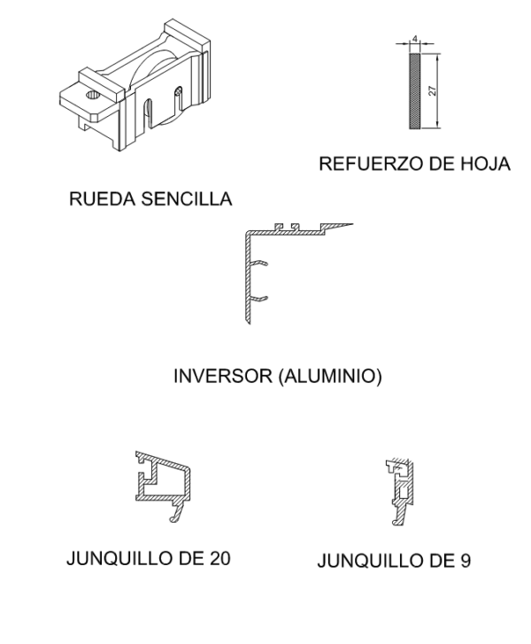 Accesorios corredera